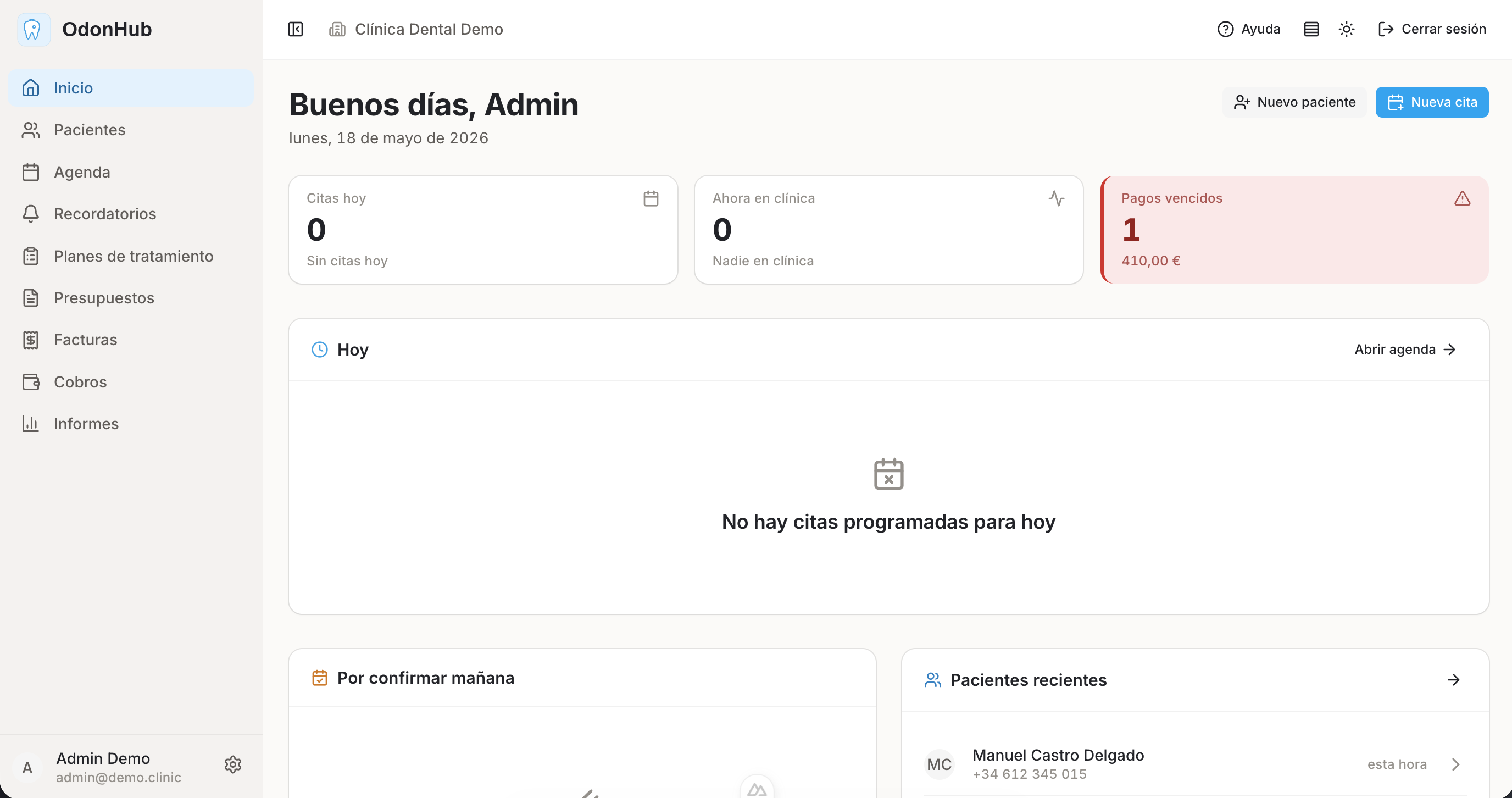 OdonHub dashboard